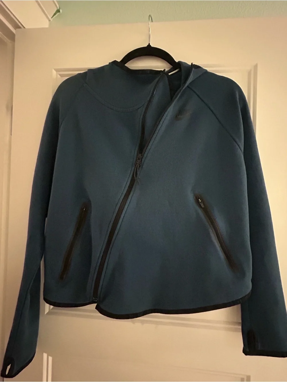 Nike Tech Fleece Buttertly Asymmetrical Full Zip Hoodie Hoodie Teal Blue